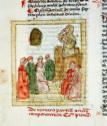 Sra. 1733 Professora instrutora de alunos (vellum)