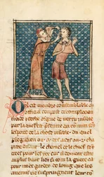 Ms 2030 fol.17 Oftalmologia, ilustração da Cirurgia do Mestre Henri de Mondeville