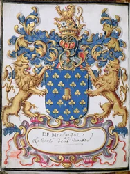Ms 2151, fol.lv Brasão de armas de Michel Eyquem de Montaigne (1533-92)