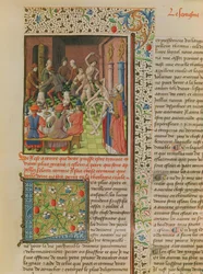 Ms 246 fol.151r Temporal e Terminal, da tradução francesa de De Civitate Dei por Santo Agostinho de Hipona (354-430)