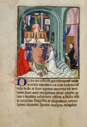 Ms 3-1954 fol.253v A Missa de São Gregório de um Livro de Horas, feita por Phillipe Le Hardi, Duque de Borgonha