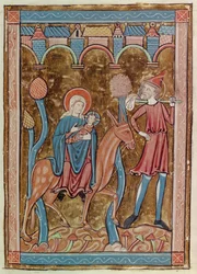 Ms 3016 fol.12 A fuga para o Egito, de Psautier a lsage de Paris