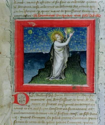 Ms 313 Deus criando as estrelas, da Bíblia des Grands Augustins, 1494