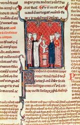Ms 372 fol.161 Uma cena de batismo, de Decrets de Gratien