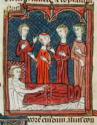 Ms 372 fol.165v A Man in his Sickbed, de Decrets de Gratien