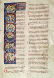 Ms 3 fol.4 Os Seis Dias da Criação, da Bíblia de St. Sulpício de Bourges