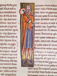 Ms 3 fol.76 Inicial eu descrevi Elimelech saindo em uma jornada, da Bíblia de Saint-Sulpice de Bourges