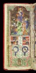 Ms 40-1950, f.7v: Página de dedicação de um livro de horas pertencente a John Talbot, c.1424