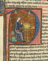 Ms 426 fol.48 Sifting grão, do espelho da natureza por Vincent de Beauvais
