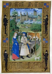 Ms 473 A fuga para o Egito, a partir das horas de Carlos da França, c.1466-69