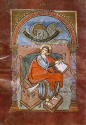 Ms 4 fol.101v São Lucas, do Evangelho de São Riquier, c.800