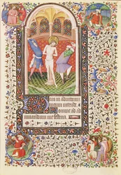 Ms 547 fol.13 Flagelação, de um livro de horas usado por uma mulher de Poitiers
