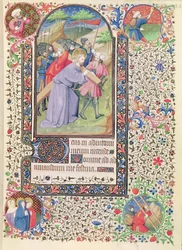 Ms 547 fol.16 Estações da Cruz, de um livro de horas usado por uma mulher de Poitiers