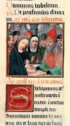Ms 60 fol.25r Apresentação de Jesus no Templo, de uma coleção de coleções de Odoart de Bersacques, Prevost de Saint-Omer