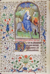 Ms 66 f.55v A fuga para o Egito, a partir de um livro de horas, Amiens