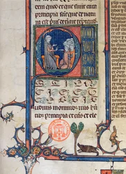 Ms 870 fo.5 Cena da escola, 1494