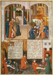 P. Fr 2829 fol.89 Milagres no túmulo de São Luís, do livro do Faiz, do bispo Saint Louis