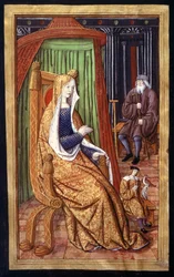 Sra. 874 fol. 8 v A Noble Woman, de Ovids Epistles, 1496-1502