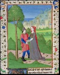 Sra. H7 fol.103v Oséias e a prostituta, da Bíblia de Jean XXII