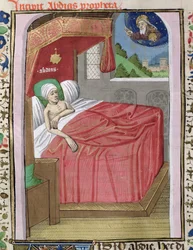 Ms H 7 fol.110v A visão de Obadias, da Bíblia de Jean XXII
