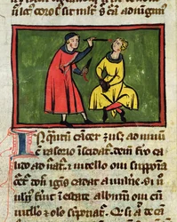 MS H 89 Tratamento cirúrgico, de uma edição do livro de cirurgia de Rogier de Salerne