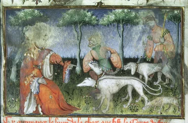 Ms Hunter 385 f.3r Caça, do Livro de Caça de Gaston de Foix