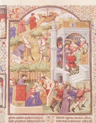 Ms Lat 17294 Fol.515v Cenas da Vida de São Tiago o Grande (d.44) do Breviário do Duque de Bedford, c.1424-35