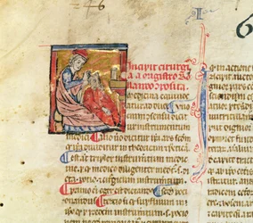 Ms. Lat. 7134, fól. 1: trepanação, de «Chirurgie de Maître Rolandi»