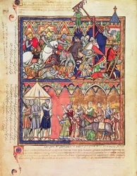 Ms M 638 f.10v Joshua, da Morgan Picture Bible, c.1244-54