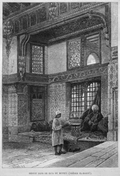 Casa de Mufti, Qaa, de LEgypte de Georg Moritz Ebers (1837-98), 1881 (gravura de bw)
