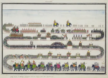 Muharram Ceremony, Faizabad, 1772 do The Gentil Album, publicado em 1774