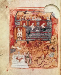 NAL 2334 fol.10v Noahs Ark, da De Tours Pentateuch