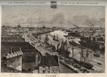Nantes - Loire-Atlantique - gravura em "La France illustree: geographie, histoire, administration statistique" de V.A. Malt-Brown. 1884
