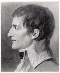 Napoleão Bonaparte (1769-1821) Primeiro Cônsul (carvão sobre papel)