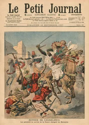 Perto de Casablanca, os goumiers atacando os marroquinos, ilustração de &39;Le Petit Journal&39;, suplemento ilustrado, 15 de setembro de 1907