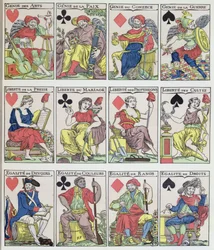 Novos designs de cartas de jogo que datam da Revolução Francesa, 1793