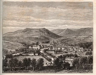 Niederbron-les-Bains en Alsace - gravura em "La France illustree: geographie, histoire, administration statistique" de V.A. Malt-Brown. 1884