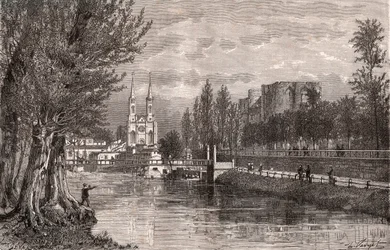 Niort - Deux-Sevres - gravura em "La France illustree: geographie, histoire, administration statistique" de V.A. Malt-Brown. 1884
