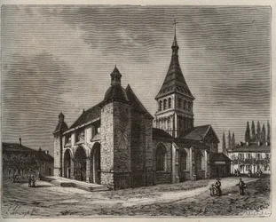 Notre Dame de Wassy - Haute-Marne na região de Champagne-Ardenne - gravura em "La France illustree: geography, history, statistical administration" de V.-A. Malt-Brown. 1884