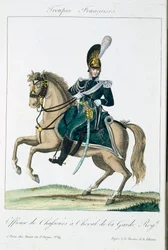 Oficial dos Royal Horse Guards, das tropas francesas, pub. em Basset, Paris, c.1790