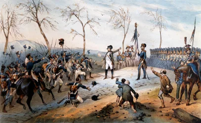 Cem dias: "Napoleão Bonaparte (1769-1821) regressando do exílio na ilha de Elba 1815 - o regresso de Napoleão de Elba.
