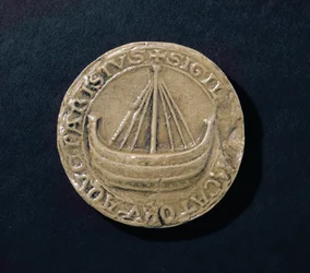Um dos mais antigos selos sobreviventes da cidade de Paris, c.1210 (cera)