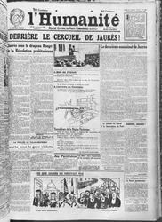 Organizando a transferência de Jean Jaures para o Panteão, Paris, de LHumanite, 23 de novembro de 1924 (impresso)
