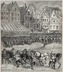 Experiência dos hemisférios Magdeburg de Otto von Guericke, que demonstrou a pressão atmosférica - Experiência de Otto von Guericke (Otto de Guericke