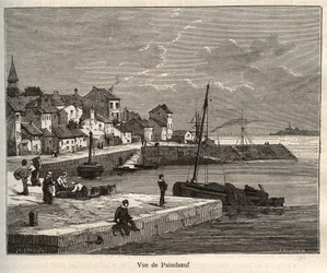 Paimboeuf - Loire-Atlantique, na região Pays de la Loire - gravura em "La France illustree: geographie, histoire, administration statistique" de V.-A. Malt-Brown. 1884