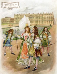 Palácio de Versalhes, na época de Luís XIV.