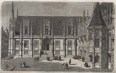 Palais de Justice de Rouen - gravura em "Histoire de France" de Victor Duruy (1811-1894) - 1882