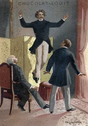 Fenómeno paranormal: a levitação do médium e vidente escocês Daniel Dunglas Home (1833-1886), elevando-se no ar perante os olhos de testemunhas estupefactas, num apartamento em Londres - (Daniel Dunglas Home, o célebre médium nascido na Escócia do século