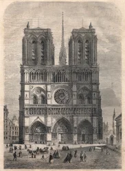 Paris: Notre Dame. Plano baseado em Eugene Viollet le Duc, que restaurou a catedral em meados do século XIX.