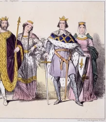 Philippe Auguste e Isabelle de Hainaut - in "La monarchy francaise en estampes